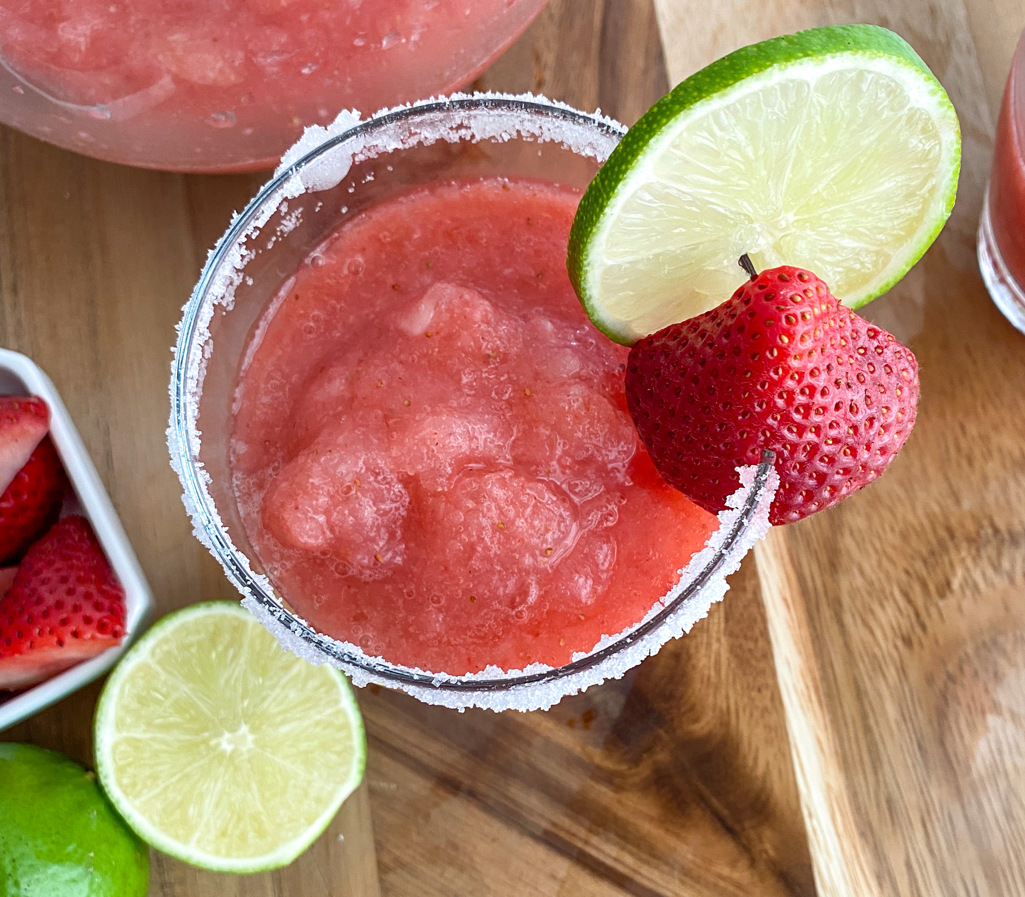 Double Berry Blended Daiquiri with Raspberries and Strawberries