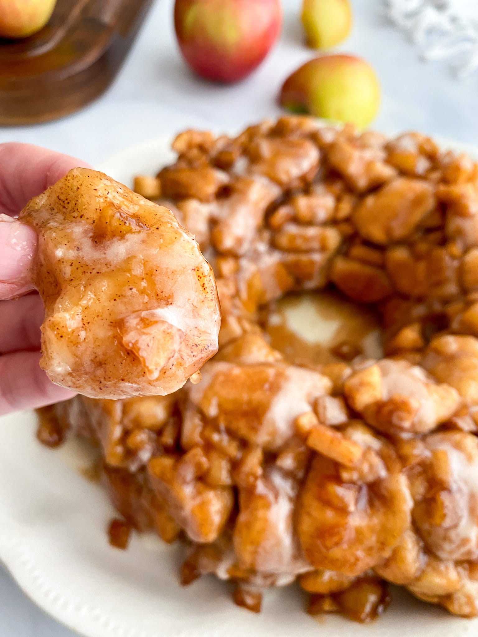 Pulling apart the Apple Fritter Monkey Bread