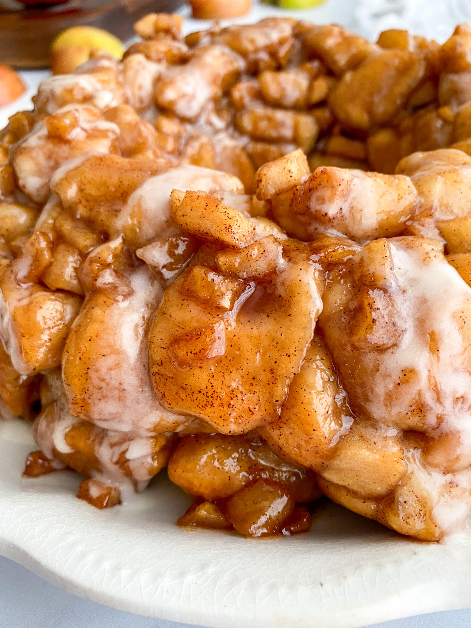 Simple Apple Fritter Monkey Bread with Glaze