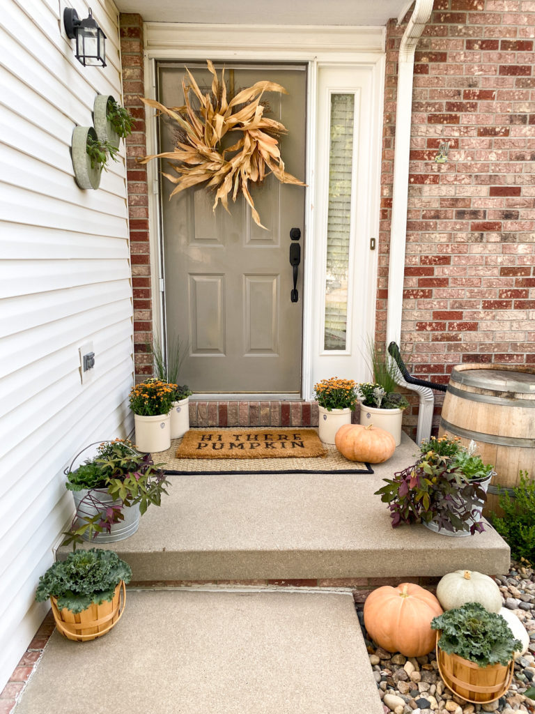 Fall Porch withh Rain Barrel