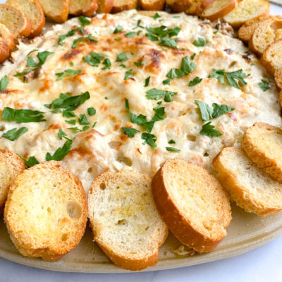 The Best Bubbly Cheesy Shrimp Dip