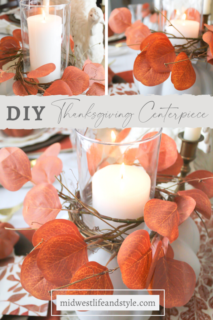 Simple Thanksgiving Candle Holder Centerpiece - Midwest Life and Style Blog