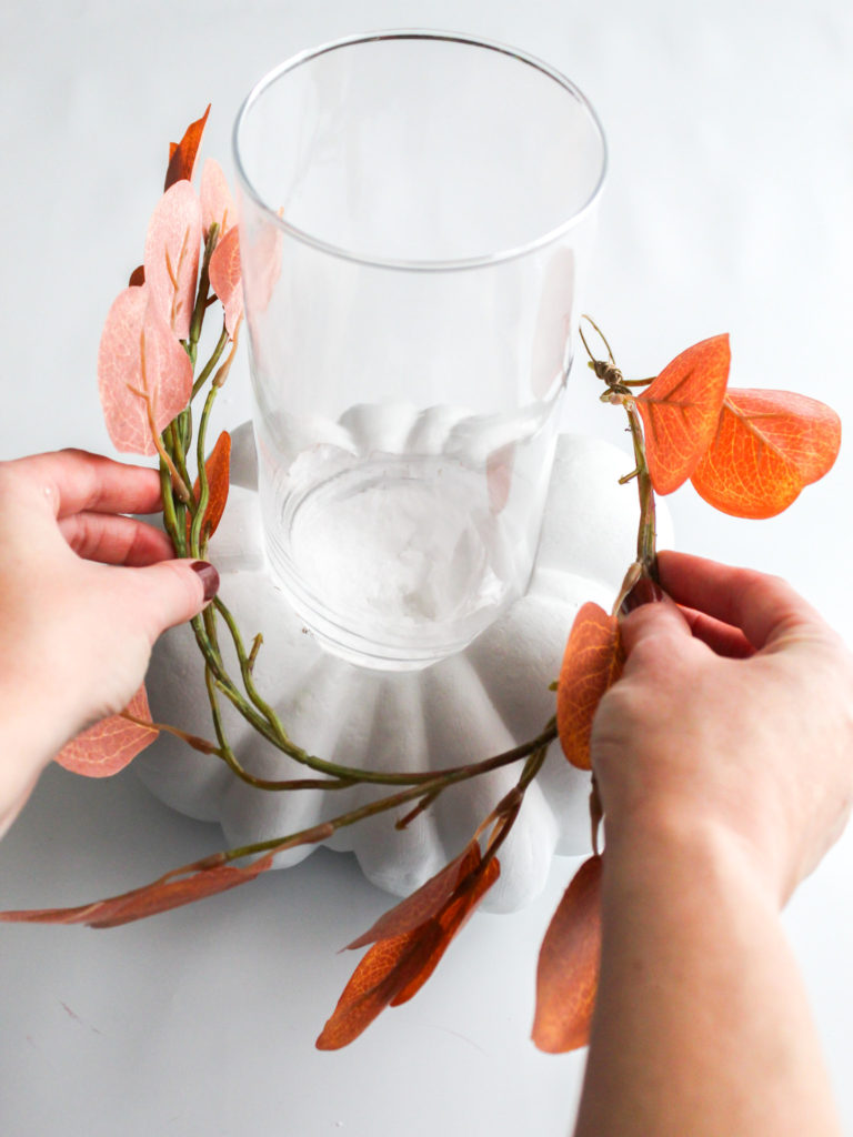 Simple Thanksgiving Candle Holder Centerpiece