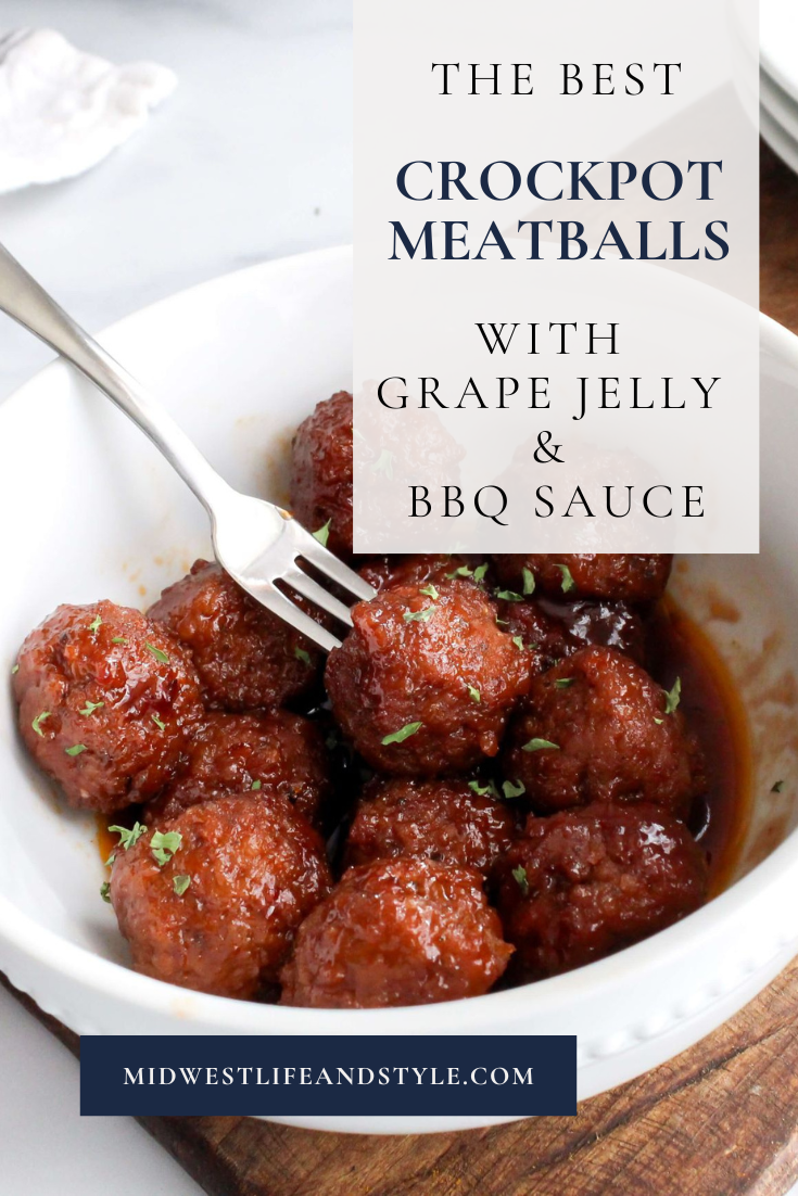 The Best Crockpot Meatballs with Grape Jelly and BBQ Sauce