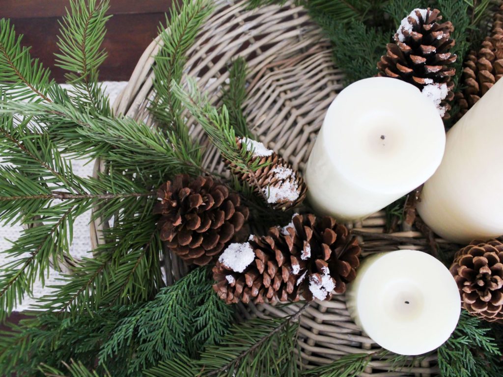 DIY Centerpiece with Greenery and Pinecones - Midwest Life and Style Blog