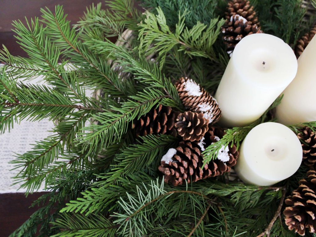 DIY Centerpiece with Greenery and Pinecones - Midwest Life and Style Blog