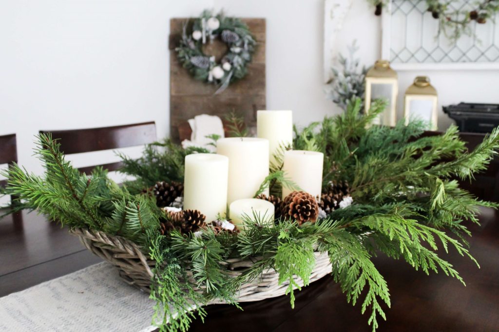 DIY Centerpiece with Greenery and Pinecones - Midwest Life and Style Blog