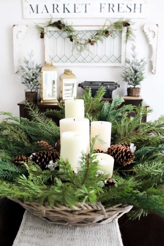 DIY Centerpiece with Greenery and Pinecones - Midwest Life and Style Blog