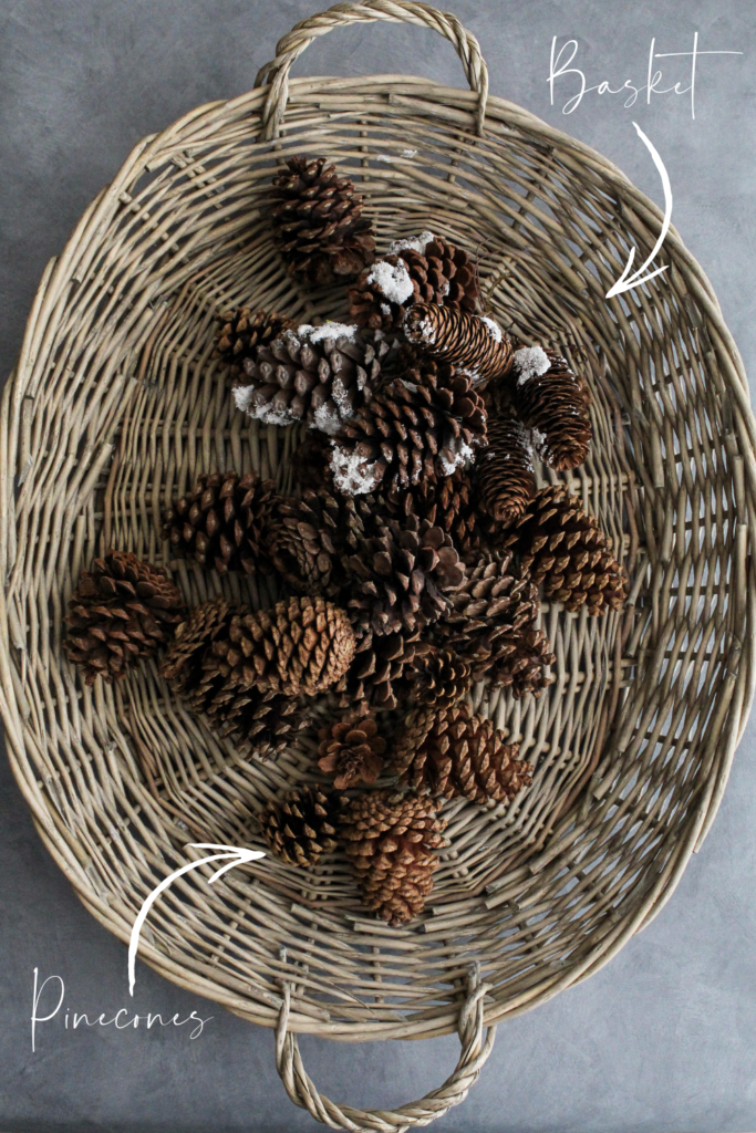 Project Supplies - Baseket and Pinecones - Midwest Life and Style Blog