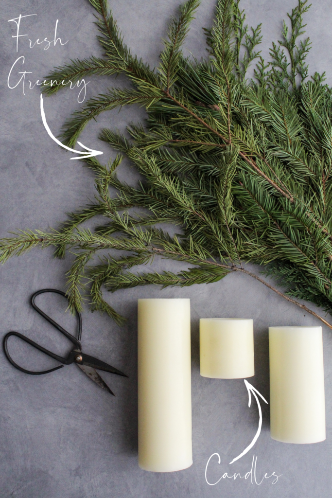 Project Supplies - Greenery and Candles - Midwest Life and Style Blog