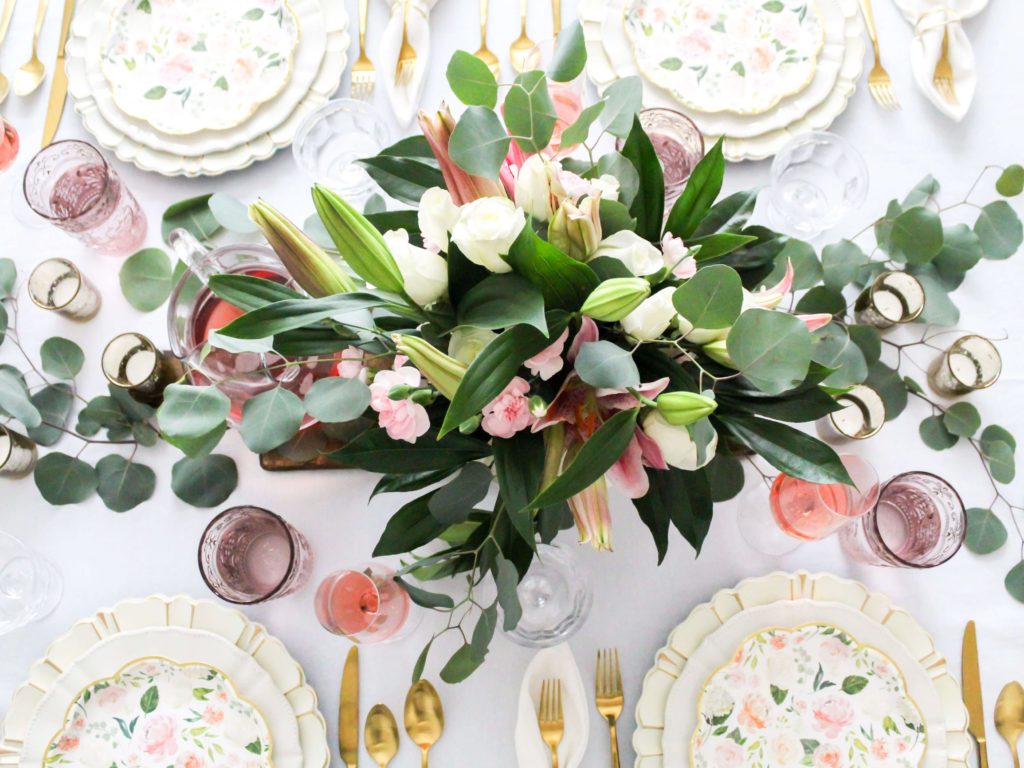 Pink and Gold Galentine's Day Brunch Place Setting - Midwest Life and Style Blog