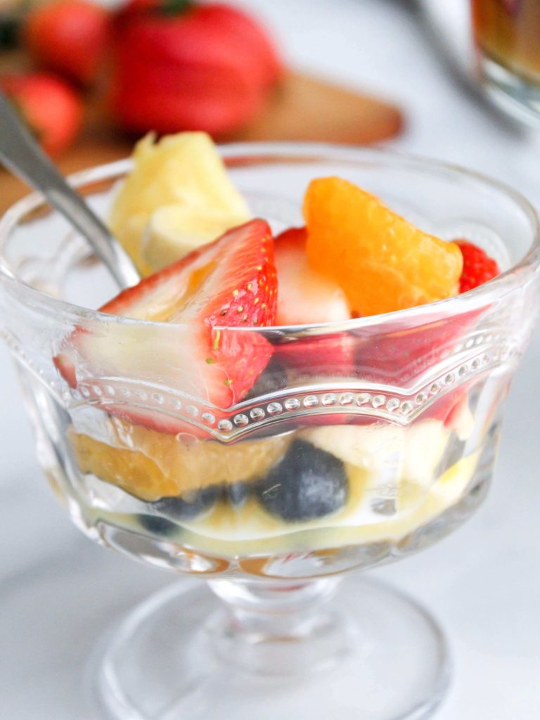 Simple Fruit Salad with Creamy Pudding Dressing - Midwest Life and Style Blog