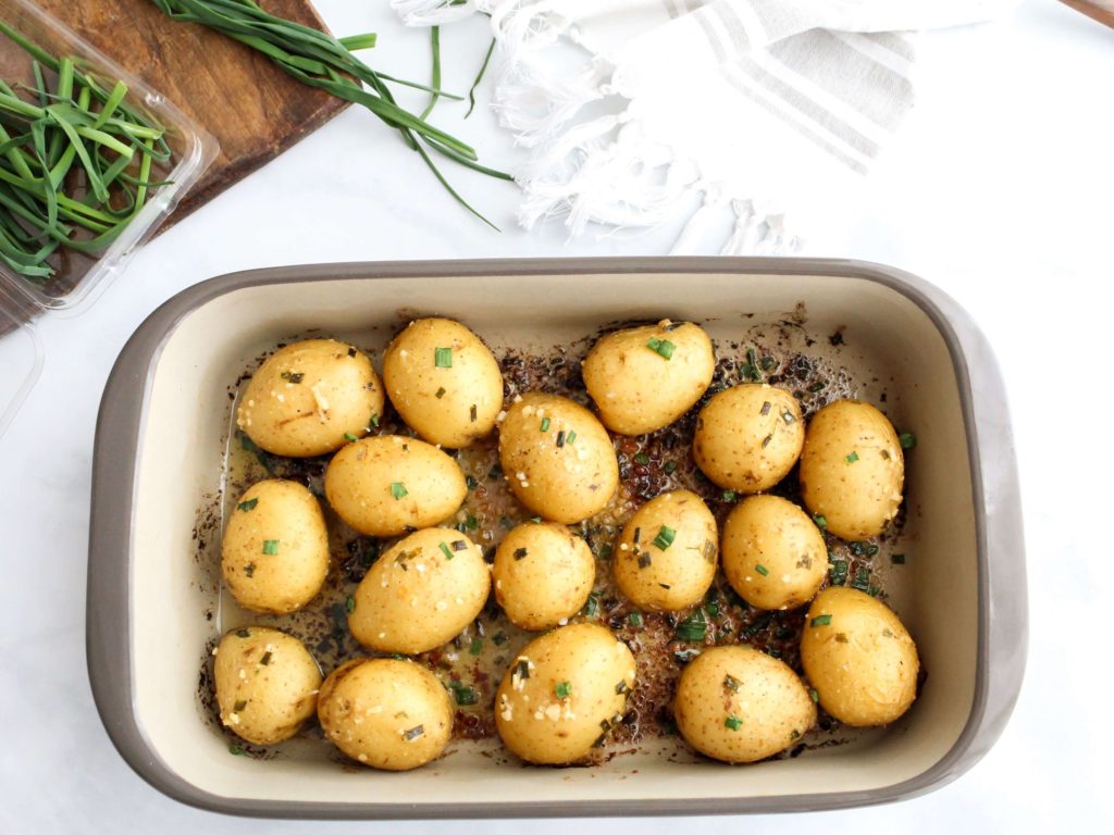 Garlic and Chive Roasted Baby Potatoes - Midwest Life and Style Blog