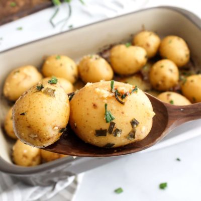 Garlic And Chive Roasted Baby Potatoes