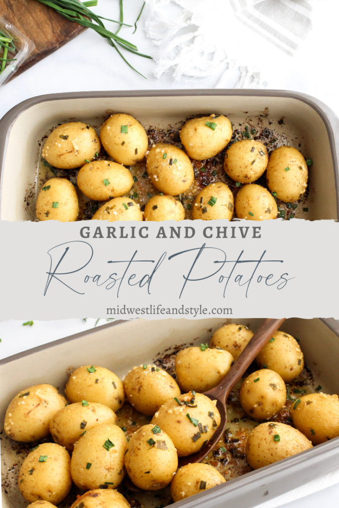 Garlic and Chive Roasted Baby Potatoes - Midwest Life and Style Blog