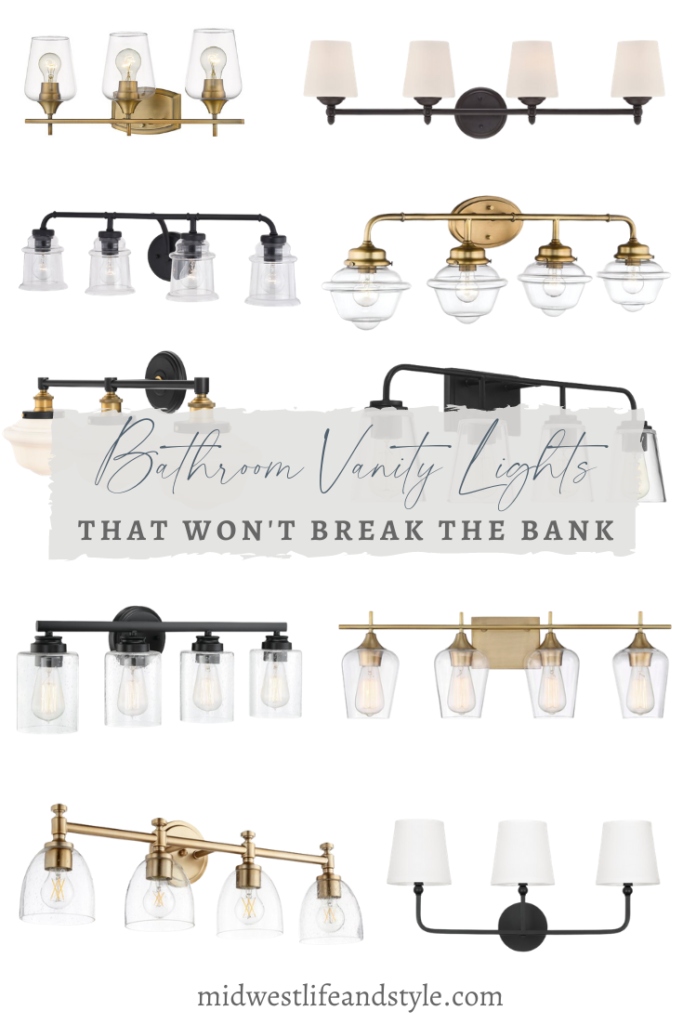 Collage of The Best Affordable Bathroom Vanity Lighting - Midwest Life and Style Blog