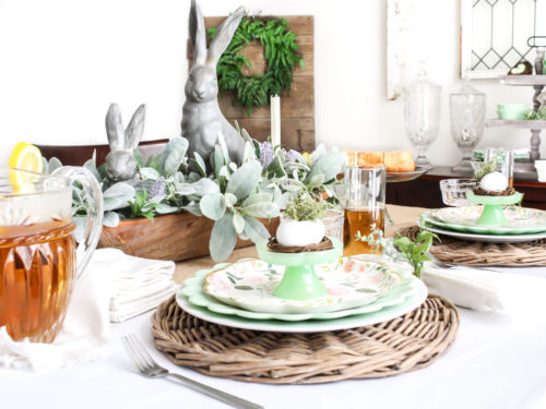 Hop into Easter: How to Style a Charming Tablescape with Jadeite and ...