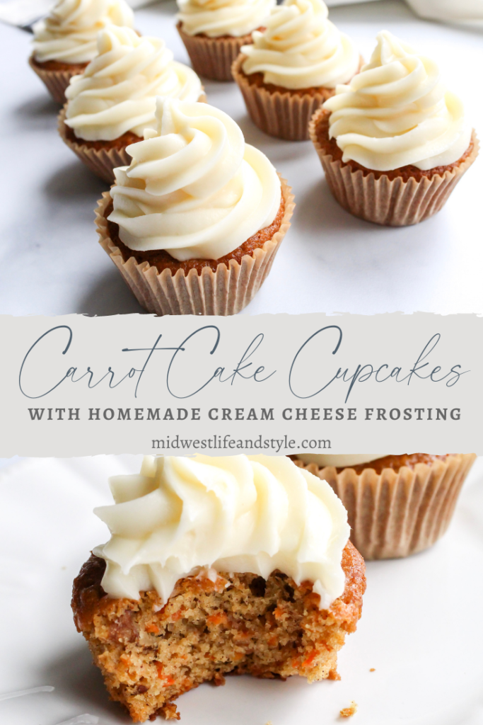 Carrot Cake Cupcakes With Cream Cheese Frosting - Midwest Life and Style Blog