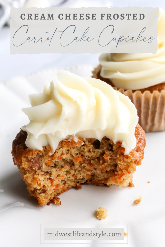 Carrot Cake Cupcakes With Cream Cheese Frosting - Midwest Life and Style Blog