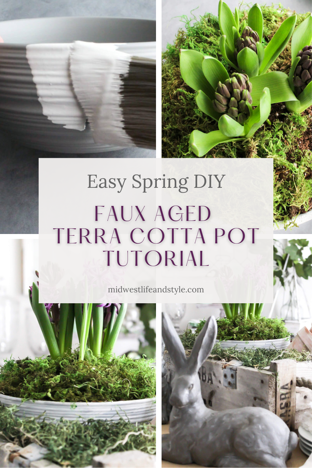 Faux Aged Terra Cotta Pot Tutorial for Spring