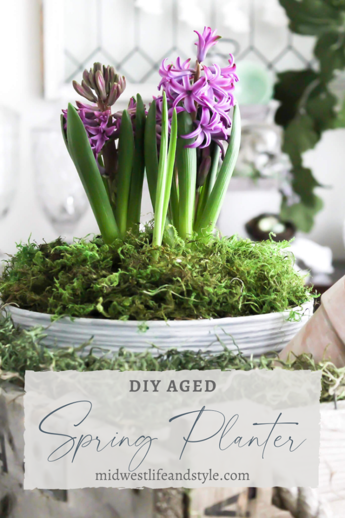 Easy DIY Aged Spring Planter - Midwest Life and Style Blog