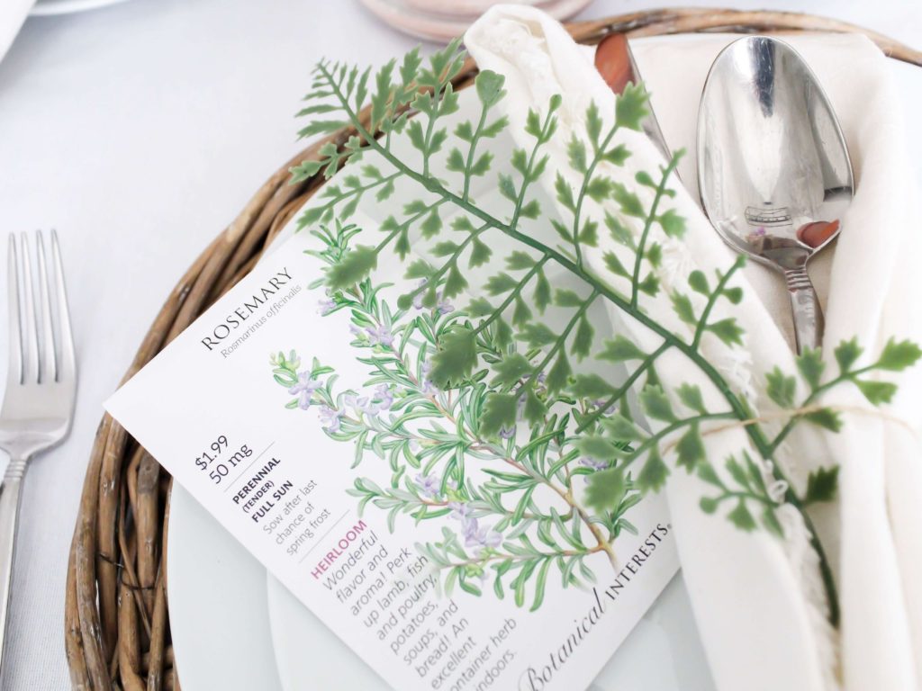 Seed Packet and Greenery on Plate - Midwest Life and Style Blog