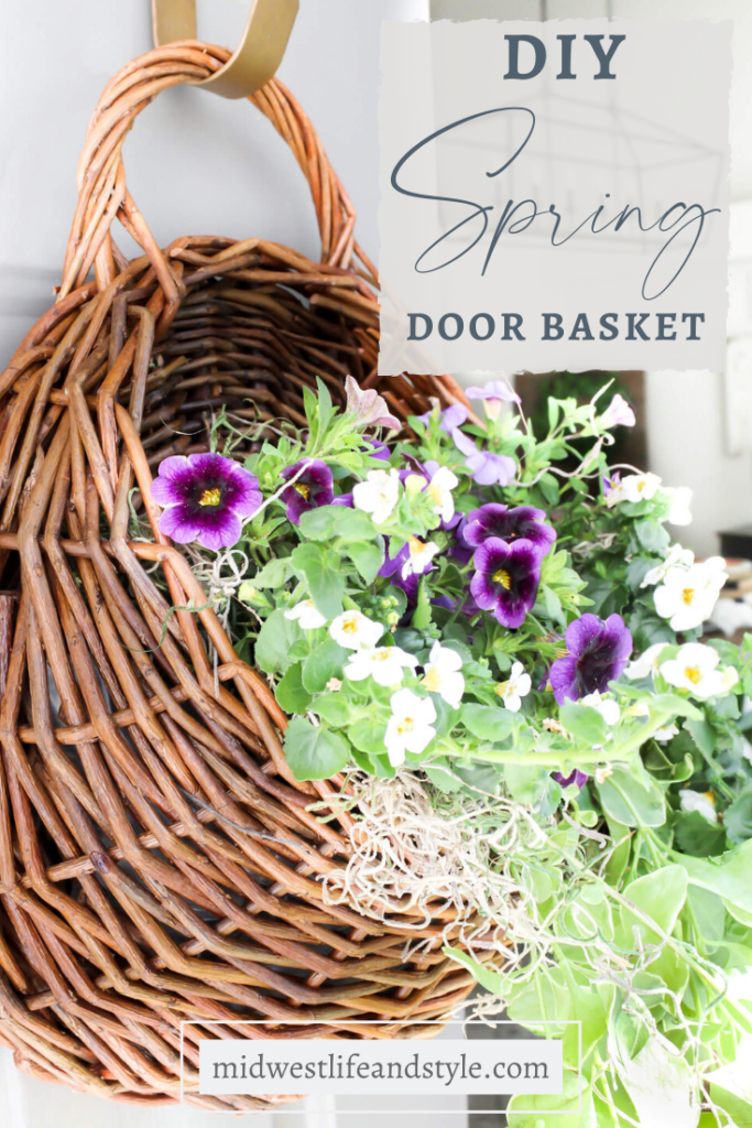 Simple  DIY Spring Door Basket - Midwest Life and Style Blog