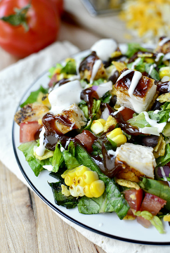 Summer Salad Recipes - BBQ Chicken Chop Salad from Iowa Girl Eats