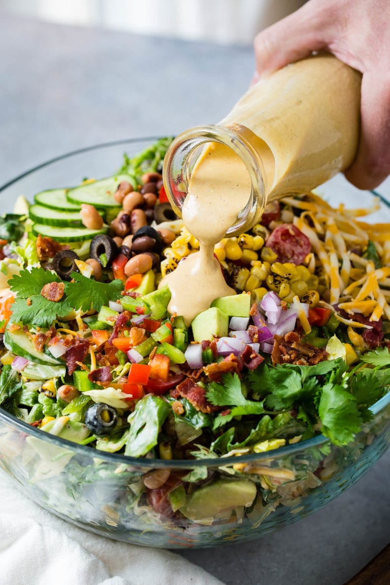 Summer Salad Recipes - Loaded Cowboy Salad from Oh Sweet Basil