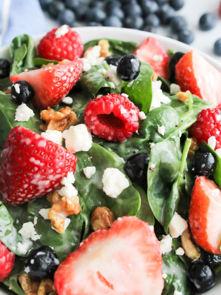 Summer Berry Spinach Salad With Poppy Seed Dressing - Midwest Life and Style Blog