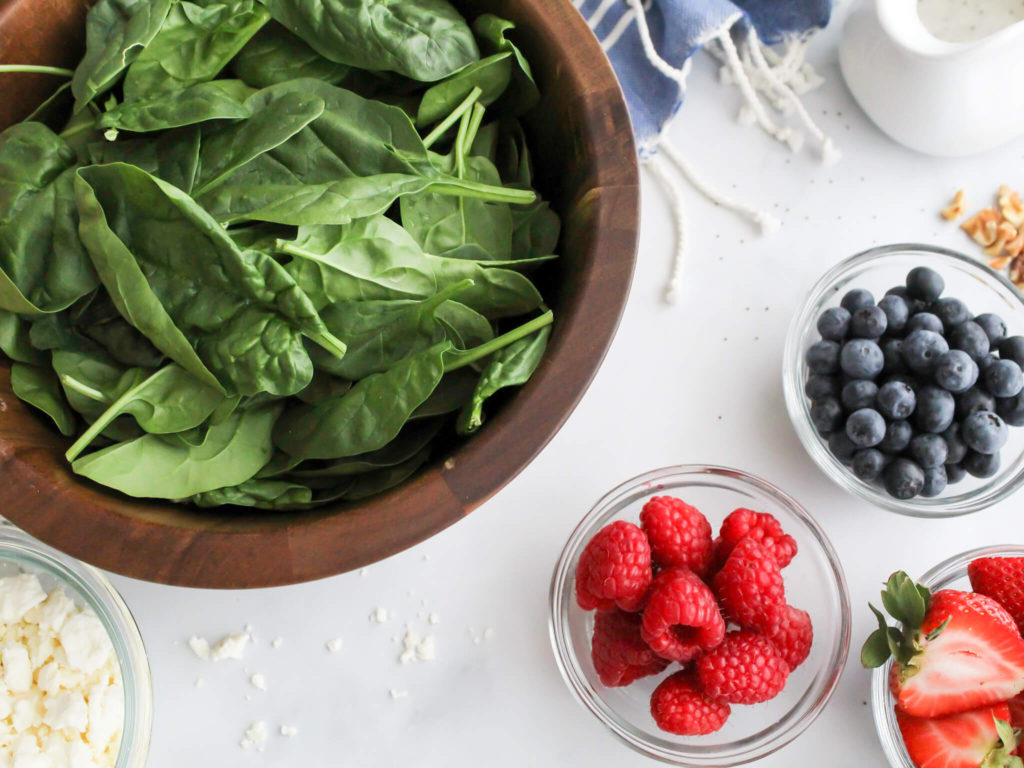 Summer Berry Spinach Salad with Poppy Seed Dressing - Midwest Life and Style Blog