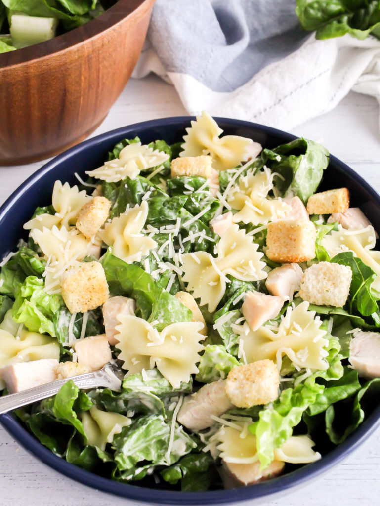 Bowtie Chicken Caesar Salad - Midwest Life and Style Blog