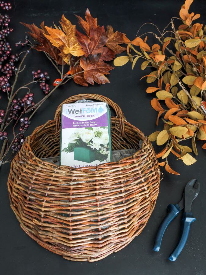 Quick And Easy DIY Door Basket With Fall Foliage - Midwest Life and Style Blog