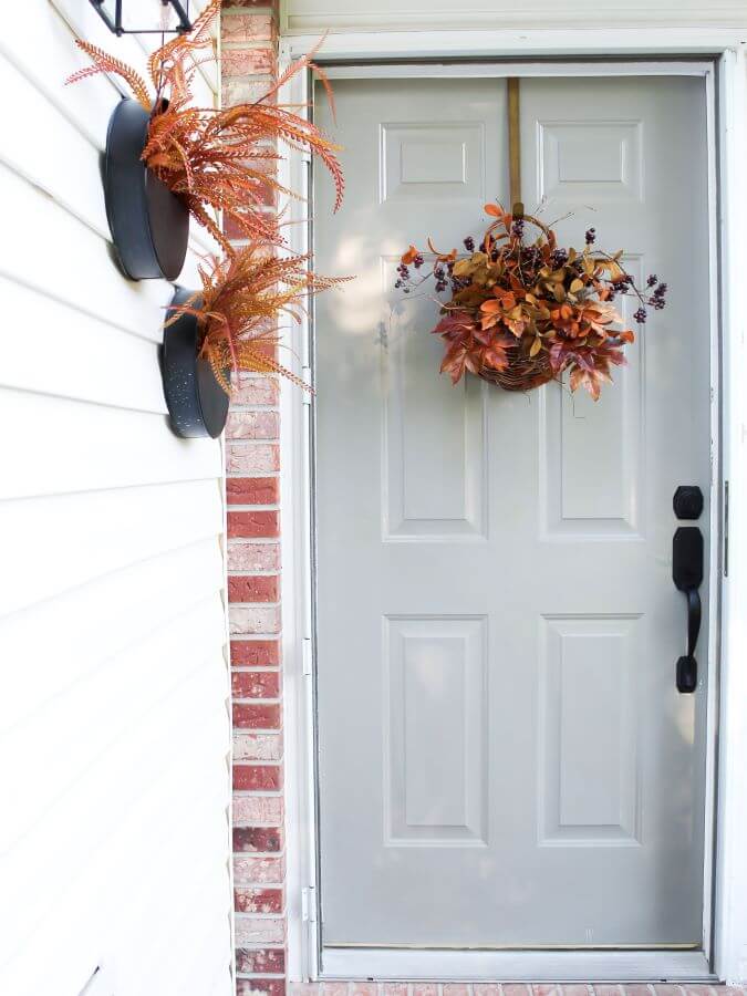 Quick And Easy DIY Door Basket With Fall Foliage - Midwest Life and Style Blog