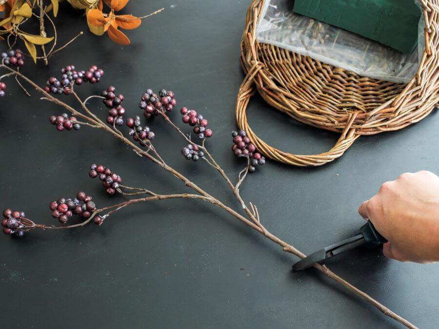 Quick And Easy DIY Door Basket With Fall Foliage - Midwest Life and Style Blog