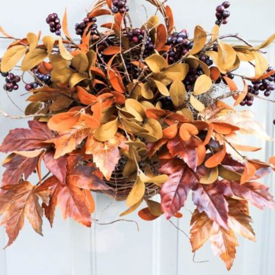 Quick And Easy DIY Door Basket With Fall Foliage