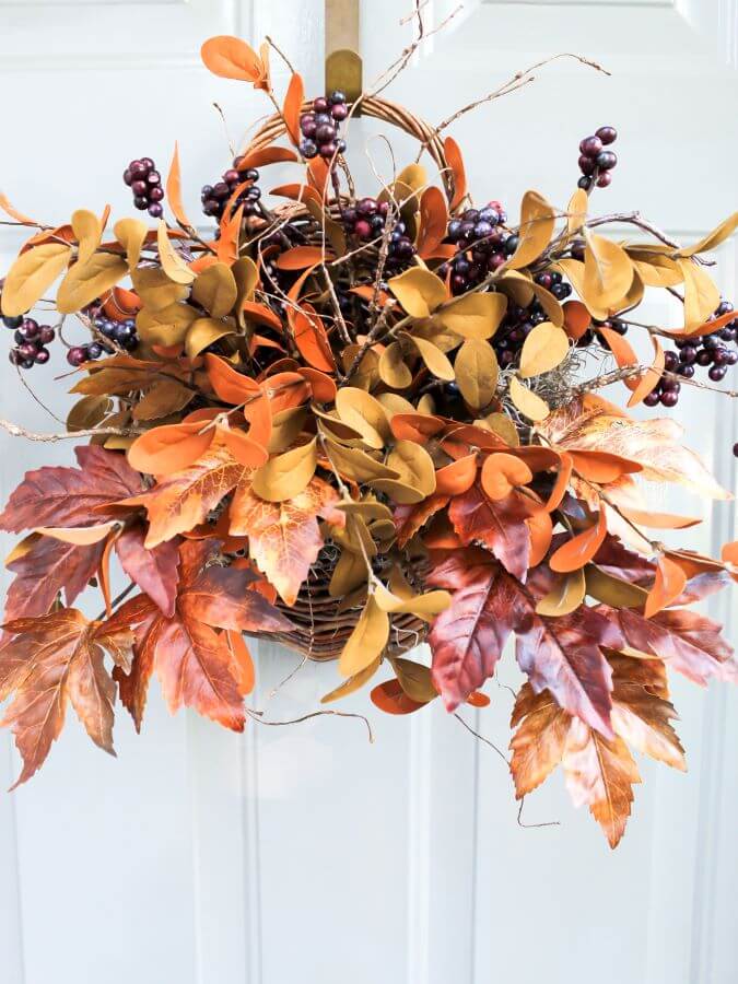 Quick And Easy DIY Door Basket With Fall Foliage - Midwest Life and Style Blog