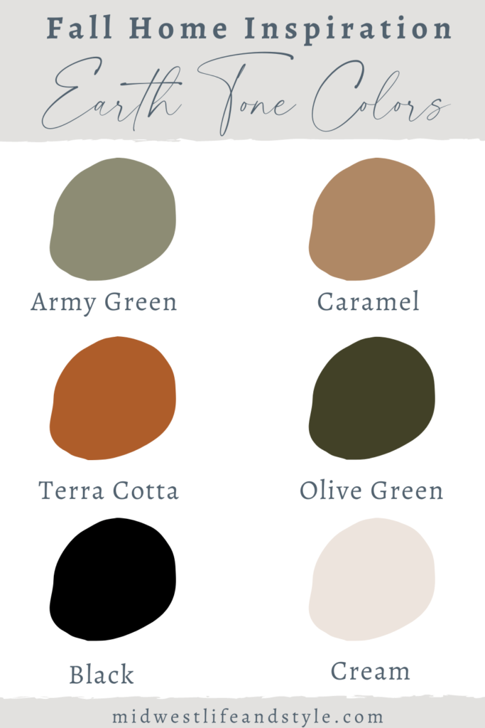 Earth Tone Color Palette or Fall  With Rust, Cream, and Green- Midwest Life and Style Blog