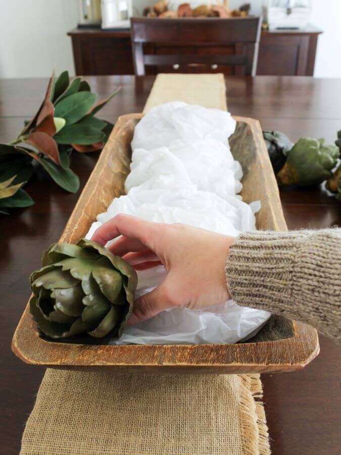 Simple And Beautiful DIY Artichoke And Magnolia Centerpiece