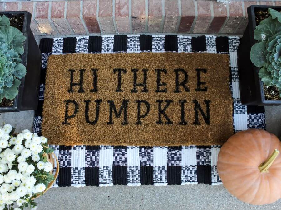 Fall Door Mat with Buffalo Check- Midwest Life and Style Blog