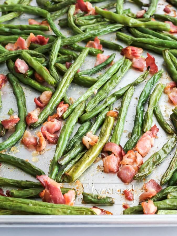 Tender Oven Roasted Green Beans With Bacon - Midwest Life and Style Blog