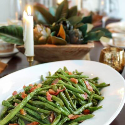 Tender Oven Roasted Green Beans With Bacon