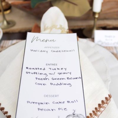 Free Menu And Place Card Printables For Your Thanksgiving Table