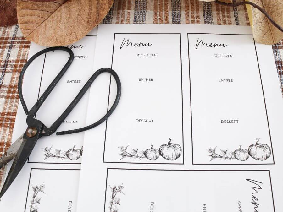 Free Menu And Place Card Printables For Your Thanksgiving Table - Midwest Life and Style Blog