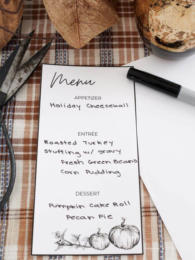  Free Thanksgiving Printable Menu Cards - Midwest Life and Style Blog