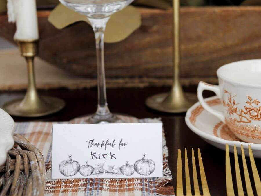 Free Menu And Place Card Printables For Your Thanksgiving Table - Midwest Life and Style Blog