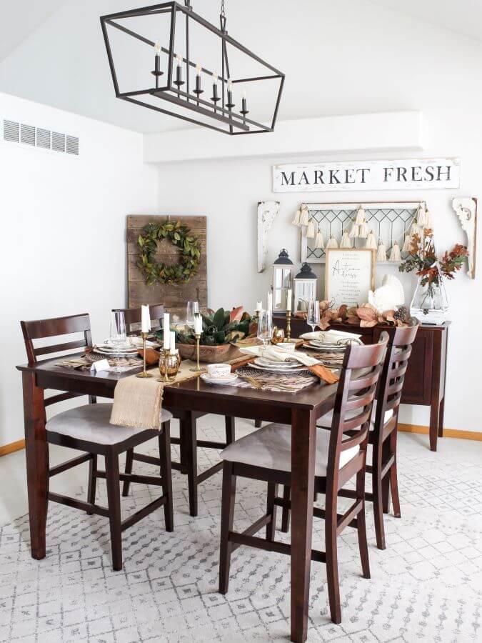 Traditional and Cottage Style Dining Room Set with Thanksgiving Tablescape - Midwest Life and Style Blog