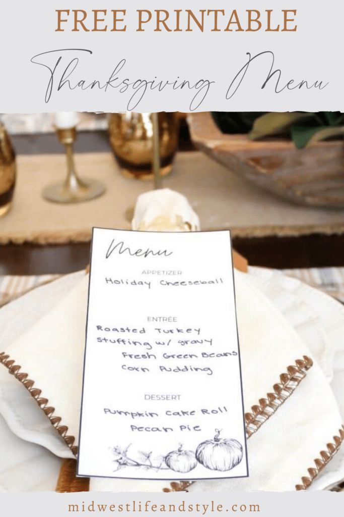 Free Menu And Place Card Printables For Your Thanksgiving Table - Midwest Life and Style Blog