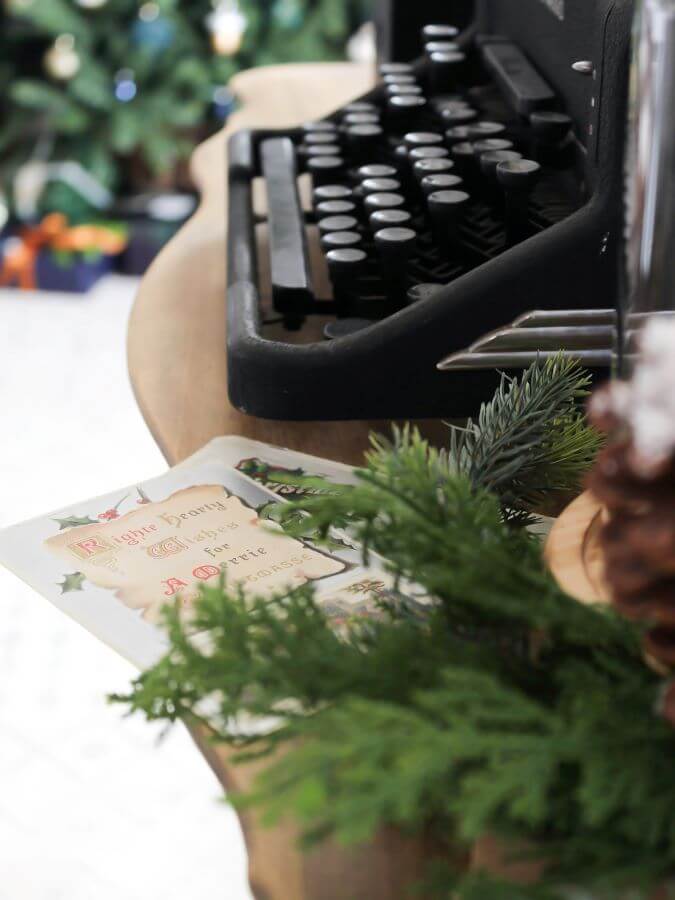 Vintage Typewrite with old Christmas Postcards - Midwest Life and Style Blog 