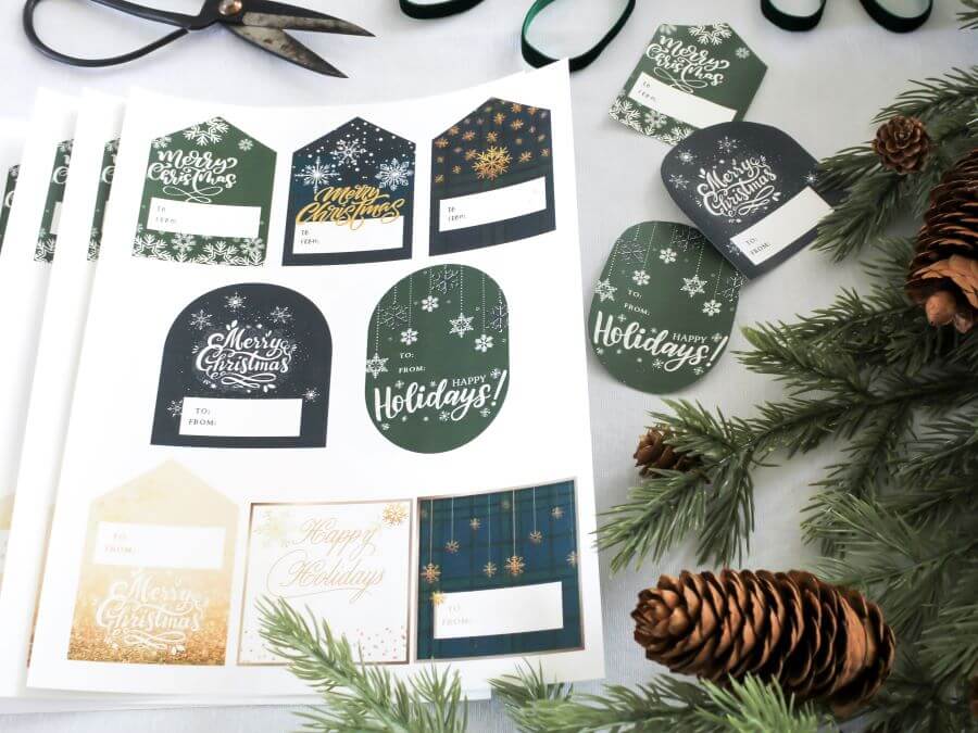 Blue, Green and Tatan Plaid Free Christmas Gift Tag Printables - Midwest Life and Style Blog